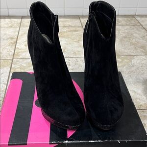 Glitter Wedge Booties